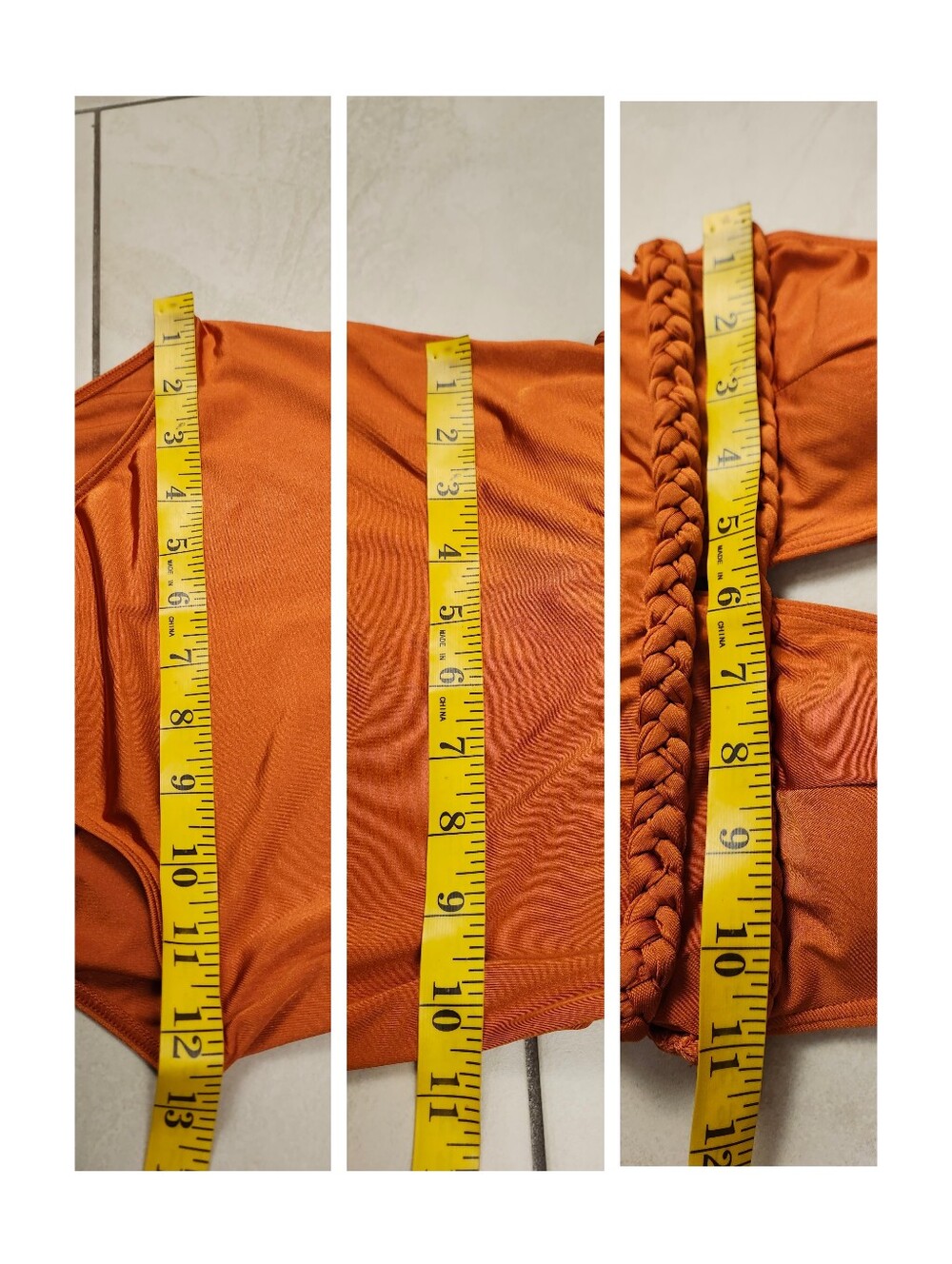Summersalt Women The Braided Halter Plunge One Piece Swim Canyon Bron Orange 4 - Picture 14 of 15
